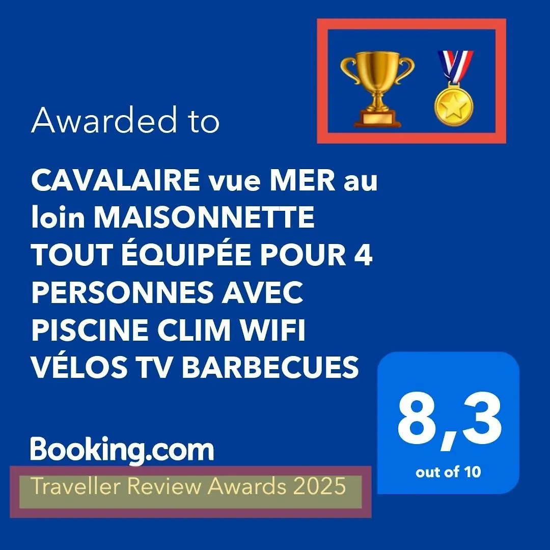 Apartment Cavalaire Sea View Cottage: Equipped for 4 with Pool, A/C, Wi-Fi & Bikes